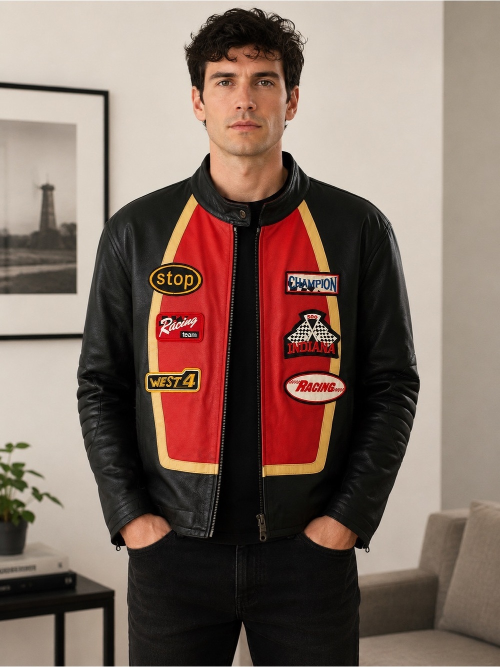 Tanners Avenue Genuine Leather Racing Jacket – Men’s XL